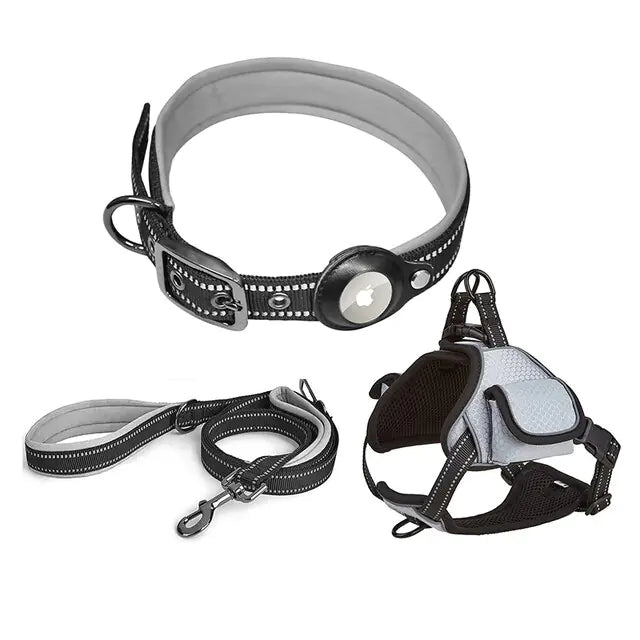 Pet+ presents Airtag Harness Vest Leash Collar Set | Pet Accessories | Pet Training | Pet Tracking