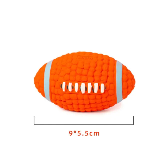 Pet+ presents Squeaky Dog Toys | Football | Tennis ball | Volleyball | Rugby Ball | Star | Ring | Shield