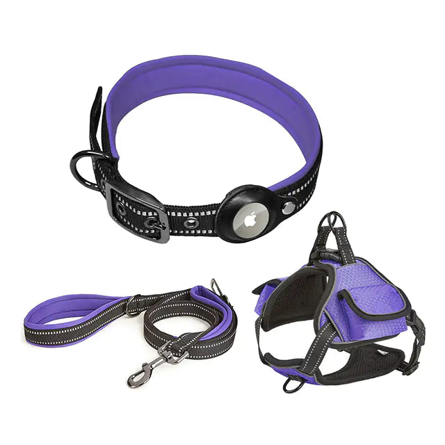 Pet+ presents Airtag Harness Vest Leash Collar Set | Pet Accessories | Pet Training | Pet Tracking