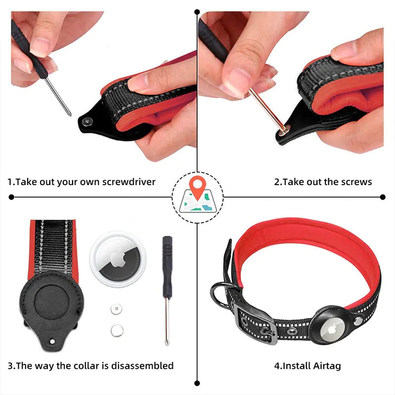 Pet+ presents Airtag Harness Vest Leash Collar Set | Pet Accessories | Pet Training | Pet Tracking