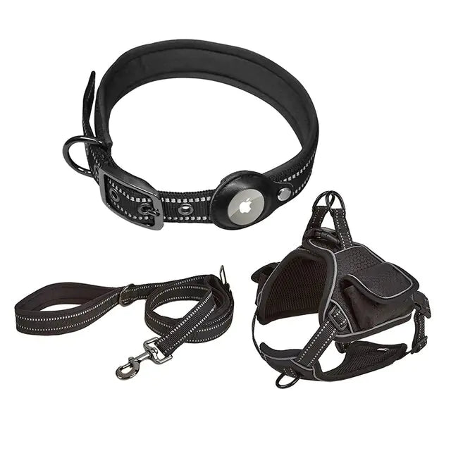 Pet+ presents Airtag Harness Vest Leash Collar Set | Pet Accessories | Pet Training | Pet Tracking