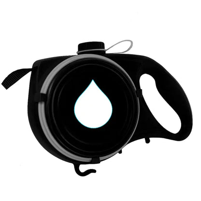 Pet+ presents Multifunctional Pet Leash With built in water bottle, collapsible bowl, waste bag dispenser, and hook for used bags | Pet Accessories | Smart Pet Supplies