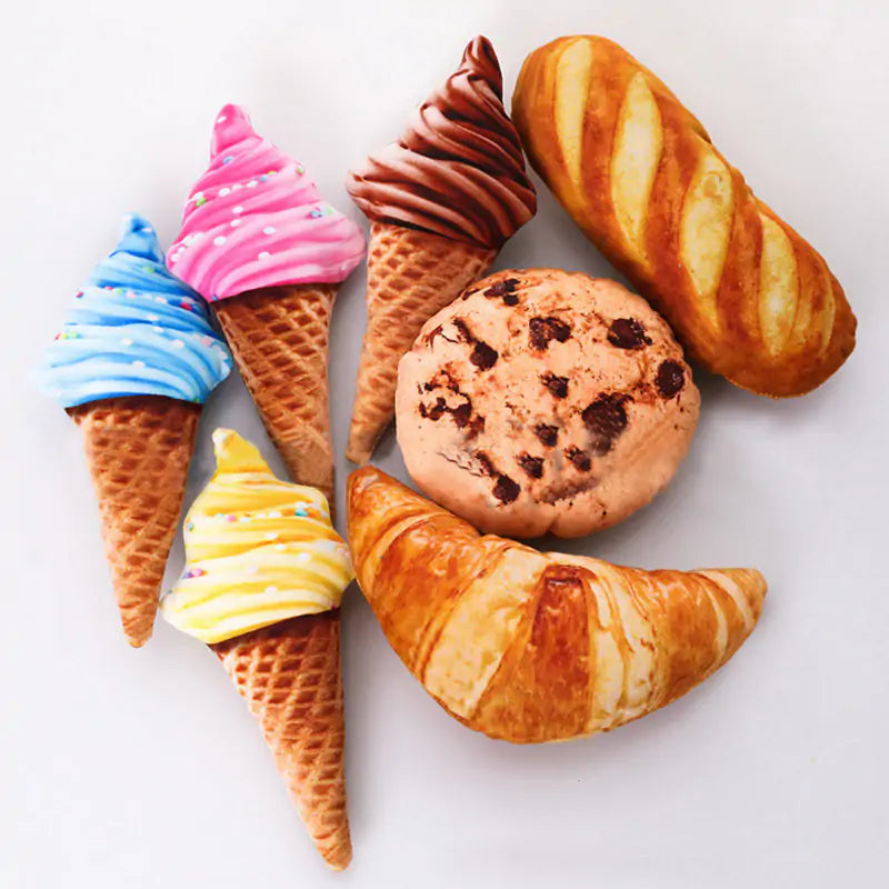 Pet+ presents Squeaky Meals | Interactive Pet Toy | Chicken | Steak | Egg | Shrimp | Bread | Ice-cream | Lettuce | Potato | Corn | Cucumber