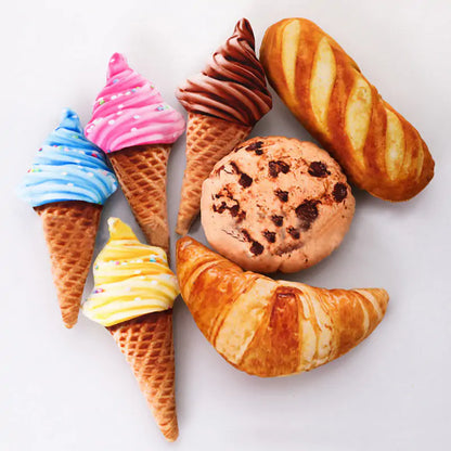 Pet+ presents Squeaky Meals | Interactive Pet Toy | Chicken | Steak | Egg | Shrimp | Bread | Ice-cream | Lettuce | Potato | Corn | Cucumber