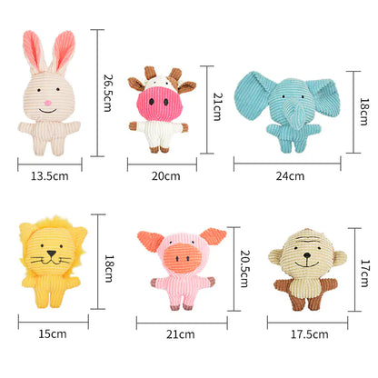 Pet+ presents Squeaky Animals | Interactive Pet Toys | Lion | Cow | Koala | Monkey | Pig | Rabbit | Elephant