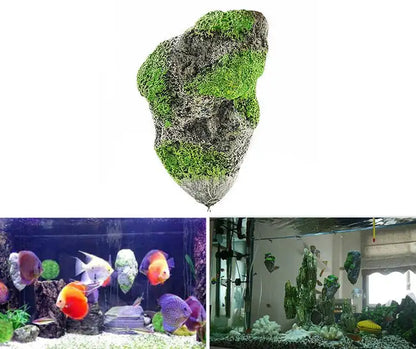Pet+ presents Floating Moss Rocks | Aquarium Decorations | Aquarium Accessories | Aquarium Decor