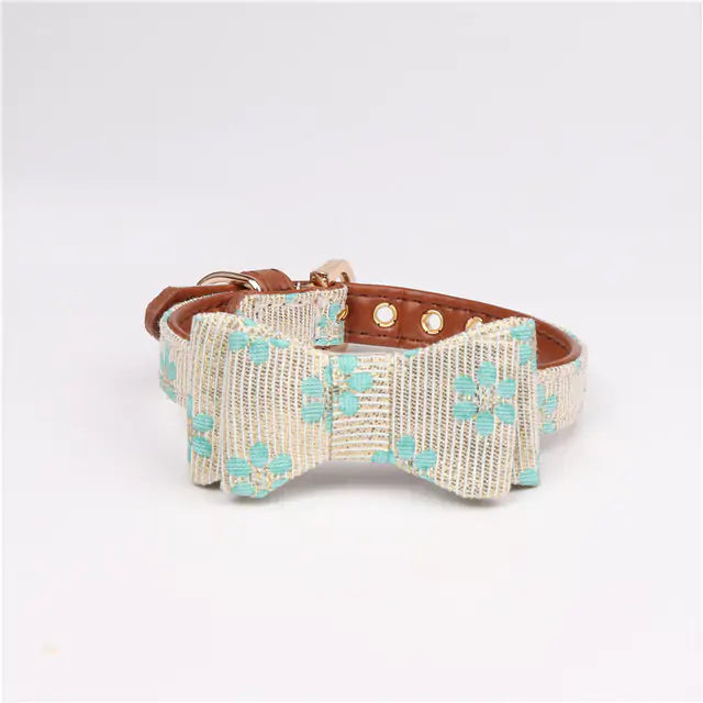 Pet+ presents Bowknot Leather Collars | Pet Collars | Pet Accessories