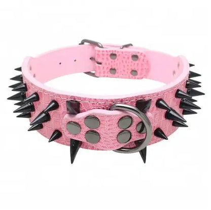 Pet+ presents Spiked Studded Leather Collars | Collars for Dogs and Cats | Pet Fashion