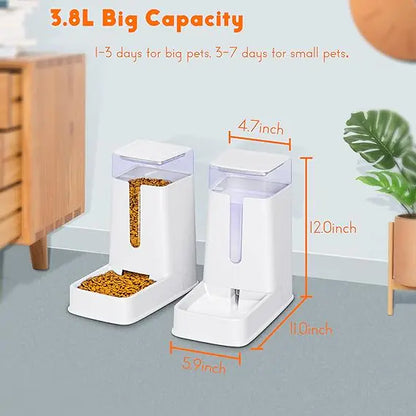 Pet+ presents Gravity Feeder and Water Dispenser | Automatic Feeder | For Cats & Small Dogs/Puppies