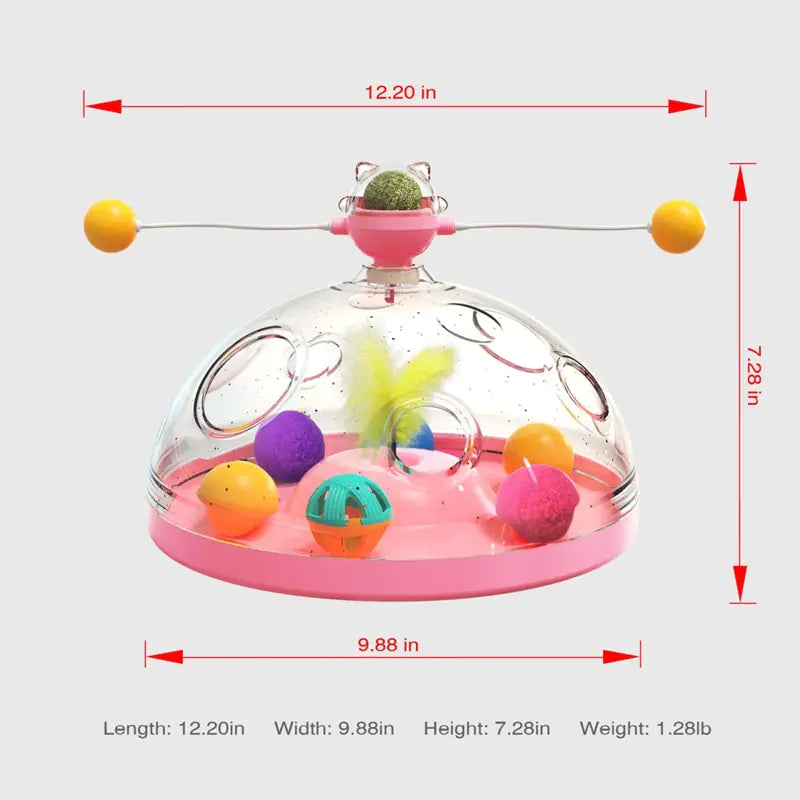 Pet+ presents Meows Windmill | Multifunctional Turntable for Cat | Interactive Toy