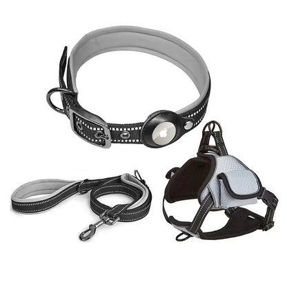 Pet+ presents Airtag Harness Vest Leash Collar Set | Pet Accessories | Pet Training | Pet Tracking