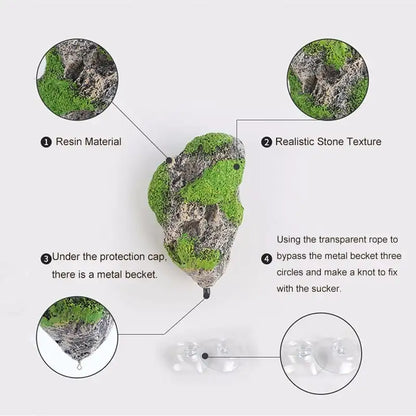 Pet+ presents Floating Moss Rocks | Aquarium Decorations | Aquarium Accessories | Aquarium Decor