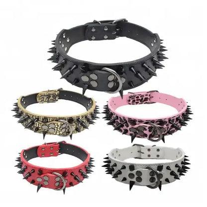Pet+ presents Spiked Studded Leather Collars | Collars for Dogs and Cats | Pet Fashion