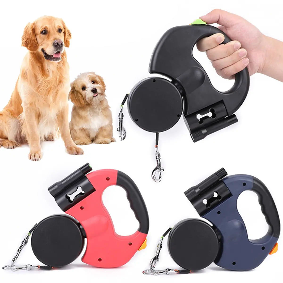 Pet+ presents Dual Retractable Smart Leash | Pet Accessories | Pet Supplies | Pet Leash