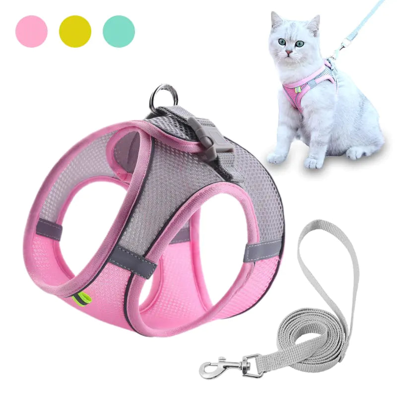 Pet+ presents Escape Proof Small Pet Harness Leash Set | Pet Leash | Small Dog Leash | Cat Leash | Pet Accessories