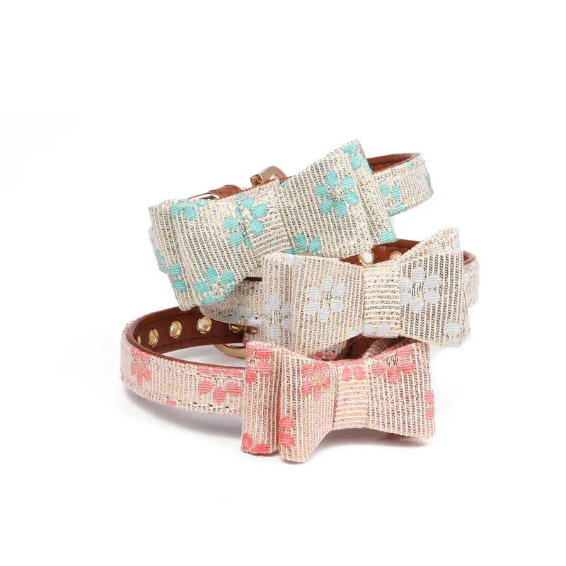 Pet+ presents Bowknot Leather Collars | Pet Collars | Pet Accessories