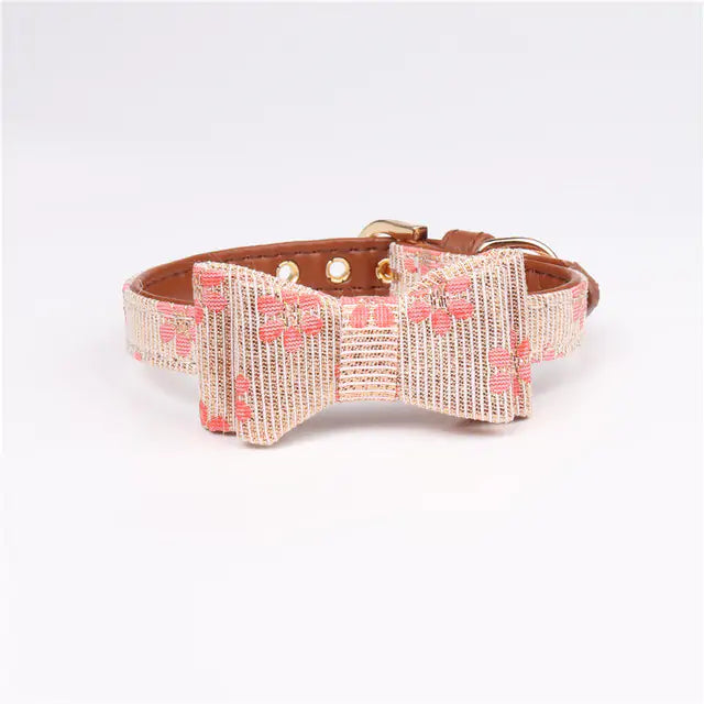 Pet+ presents Bowknot Leather Collars | Pet Collars | Pet Accessories