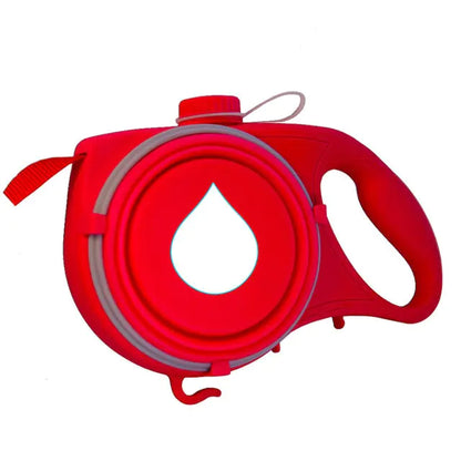 Pet+ presents Multifunctional Pet Leash With built in water bottle, collapsible bowl, waste bag dispenser, and hook for used bags | Pet Accessories | Smart Pet Supplies